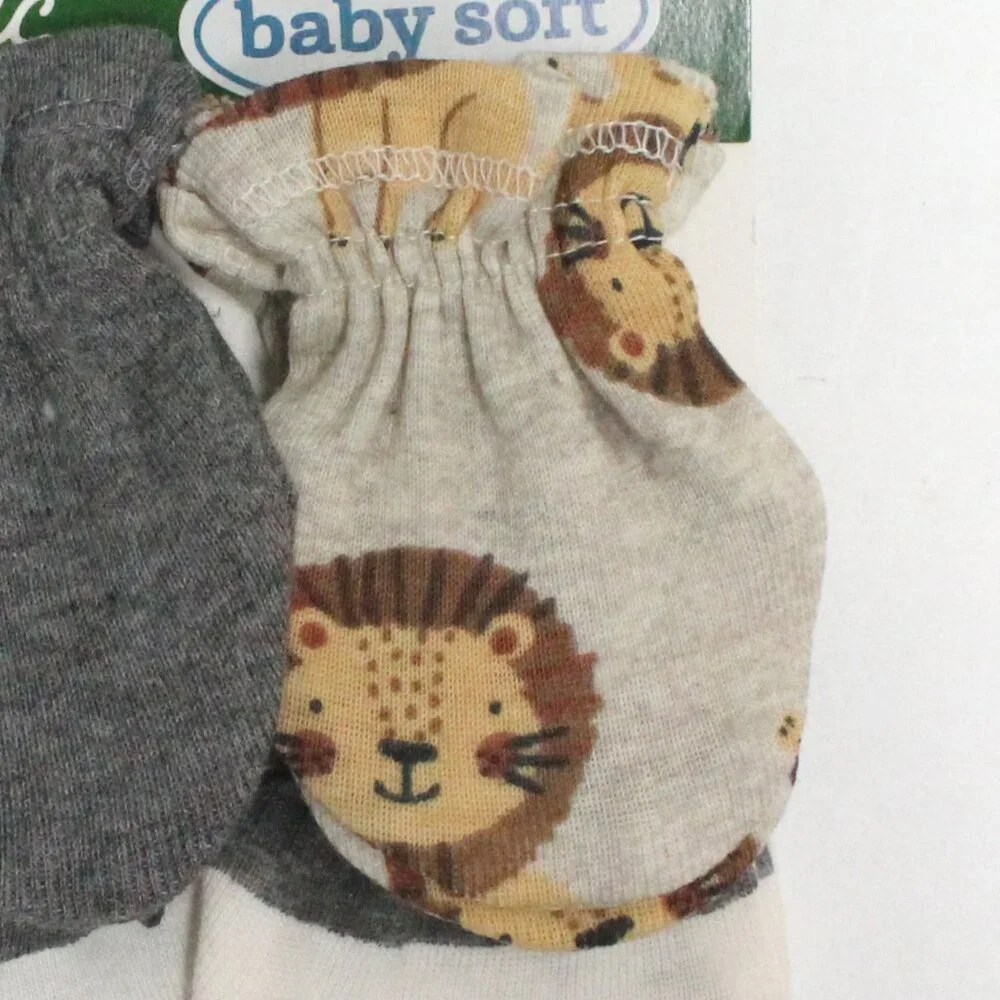 New 4 Pack Gerber Baby 0 - 3 Months Mittens Made With 100% Organic Cotton